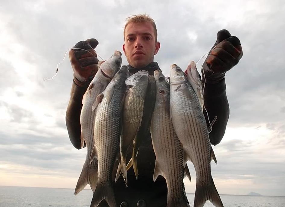 Подводная охота на черноморскую кефаль